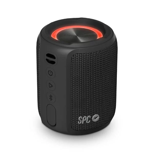 Coluna SPC Sound Powerpool Portátil - 20 Horas de Autonomia - Tubo Compacto com Aro Luminoso - Potência 14W - Proteção IPX7 - True Wireless Stereo e Mãos Livres - Cor Preto
